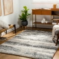 thumbnail image 1 of Eskimo Shag Charcoal/Cream 5'3" x 7' Modern Rectangle Area Rug, 1 of 6