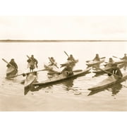 Eskimos in kayaks, Noatak, Alaska Poster Print (24 x 36)