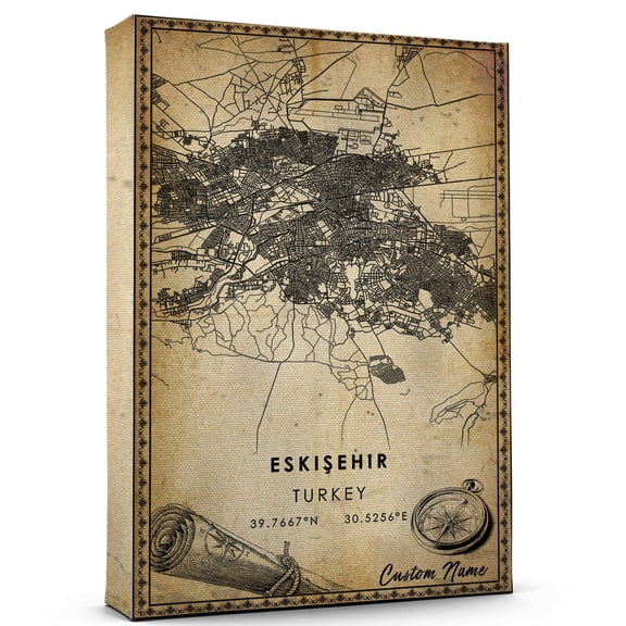 Eskisehir Map Poster, Turkey Map Art Poster, Canvas, Eskisehir Map City vintage Poster, Street Map Artwork Poster, Eskisehir Map Canvas - 89AZ1062