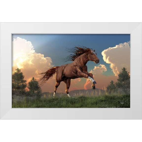 Eskridge, Daniel 14x10 White Modern Wood Framed Museum Art Print Titled - Running Free