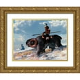 thumbnail image 1 of Eskridge, Daniel 14x12 Gold Ornate Wood Framed with Double Matting Museum Art Print Titled - Winter Warrior, 1 of 4