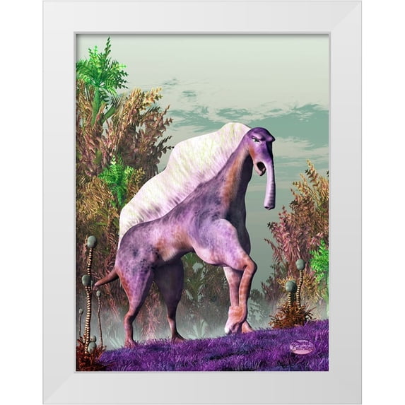 Eskridge, Daniel 15x18 White Modern Wood Framed Museum Art Print Titled - Purple Fantasy Creature