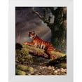 thumbnail image 1 of Eskridge, Daniel 15x18 White Modern Wood Framed Museum Art Print Titled - Tiger On A Log, 1 of 4