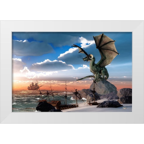 Eskridge, Daniel 18x13 White Modern Wood Framed Museum Art Print Titled - Scourge Of The Sea