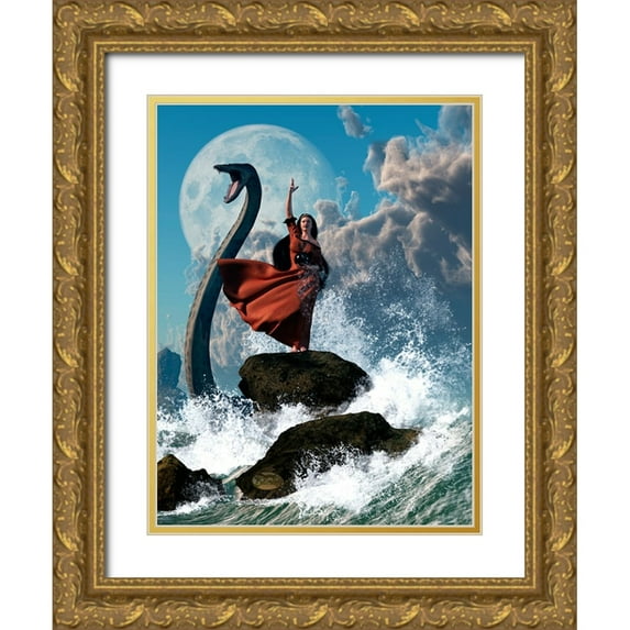 Eskridge, Daniel 25x32 Gold Ornate Wood Framed with Double Matting Museum Art Print Titled - The Sea Witch