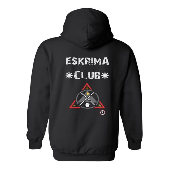 Eskrima Club Filipino Martial Arts HOODIE Black Sweatshirt kali arnis escrima stickfighting MEDIUM