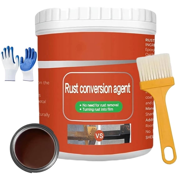 Esmalte Pro  Para Metal Oxidado,Water Based Metallic Paint,Anti Rust Paint with Brush, Eliminates Oxides from Aluminum,Cast Iron, And Steel ,Rust Remover for Metal(Coffee)