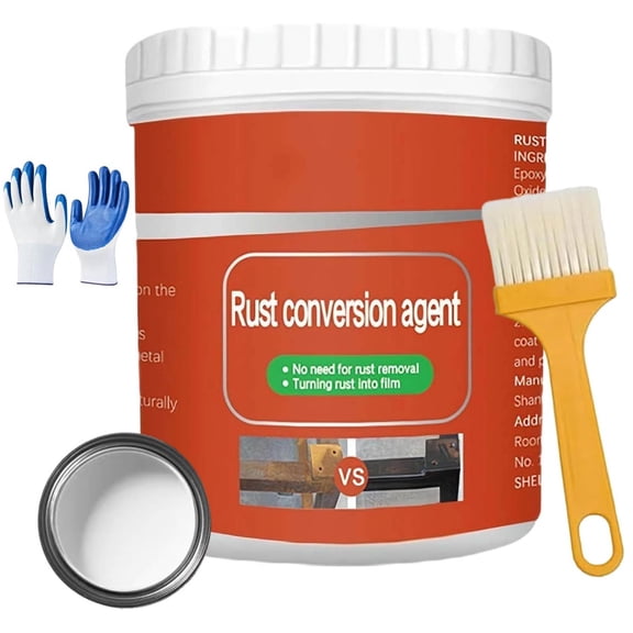 Esmalte Pro Para Metal Oxidado,Water Based Metallic Paint,Anti Rust Paint with Brush, Eliminates Oxides from Aluminum,Cast Iron, And Steel ,Rust Remover for Metal(White)