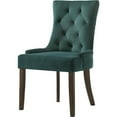 thumbnail image 1 of Esme 24 Inch Solid Wood Dining Chair, Velvet, Tufted, Set of 2, Green - Saltoro Sherpi, 1 of 6