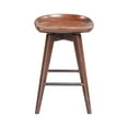 thumbnail image 1 of Esme 24 Inch Swivel Counter Stool, Contour Seat, Wood, Tapered Legs, Brown, 1 of 5