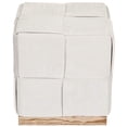 thumbnail image 1 of Aria Home Upholstered Foot Stool 17", Decorative Ottoman Accent Seat for Bedroom, Cream, 1 of 9