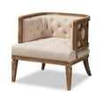 thumbnail image 1 of Baxton Studio Esme French Provincial Beige Linen Fabric Upholstered and White-Washed Oak Wood Accent Barrel Chair, 1 of 5