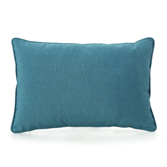 Esme Outdoor 18 x 11.5 in. Water Resistant Fabric Rectangular Pillow, Teal