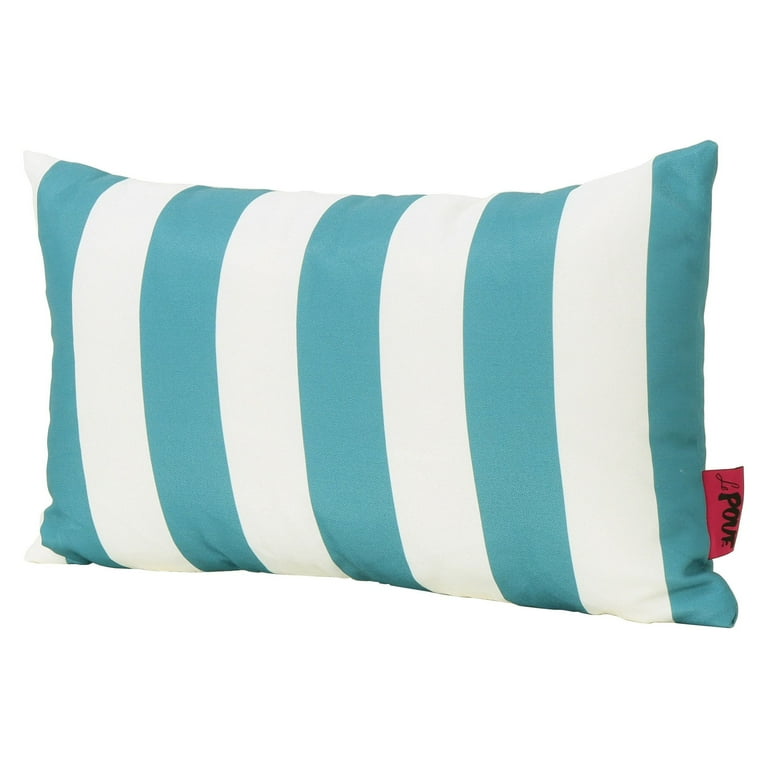 Esme Outdoor Water Resistant Fabric Solid and Striped Square Throw Pillows, Set of 4, Dark Teal Esme Outdoor Water Resistant Fabric Solid and Striped Square Throw Pillows, Set of 4, Dark Teal