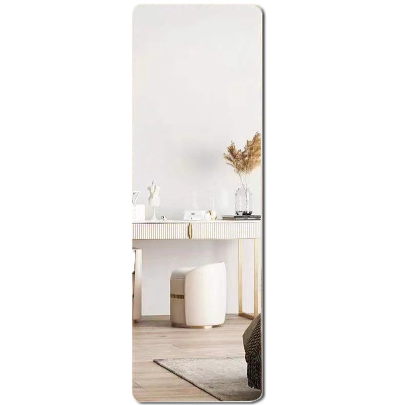 Esmndop Acrylic Self Full Body Wall Glass Full Length Wall Mirror Tiles