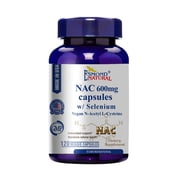 NAC 600mg with Selenium Vegan N-Acetyl L-Cysteine Capsules Supports Antioxidant Activity Cellular Health, USA, FDA, GMP, NPAC-600mg, 120 Capsules