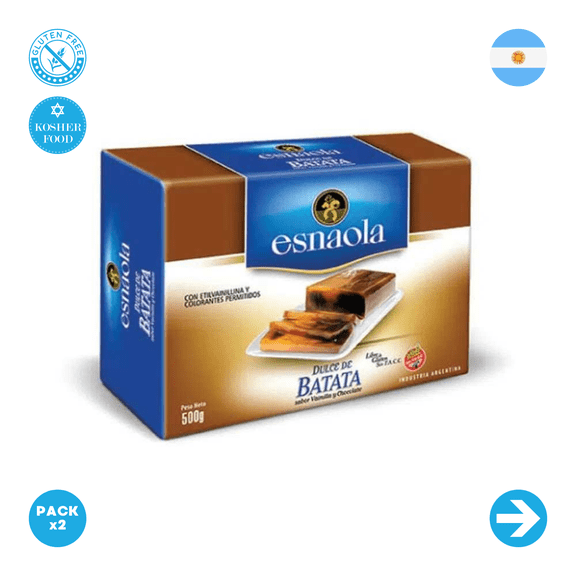 Esnaola - Sweet Potato with Chocolate Box - Without Tacc - 500gr - 17.63oz - Pack 2 Units