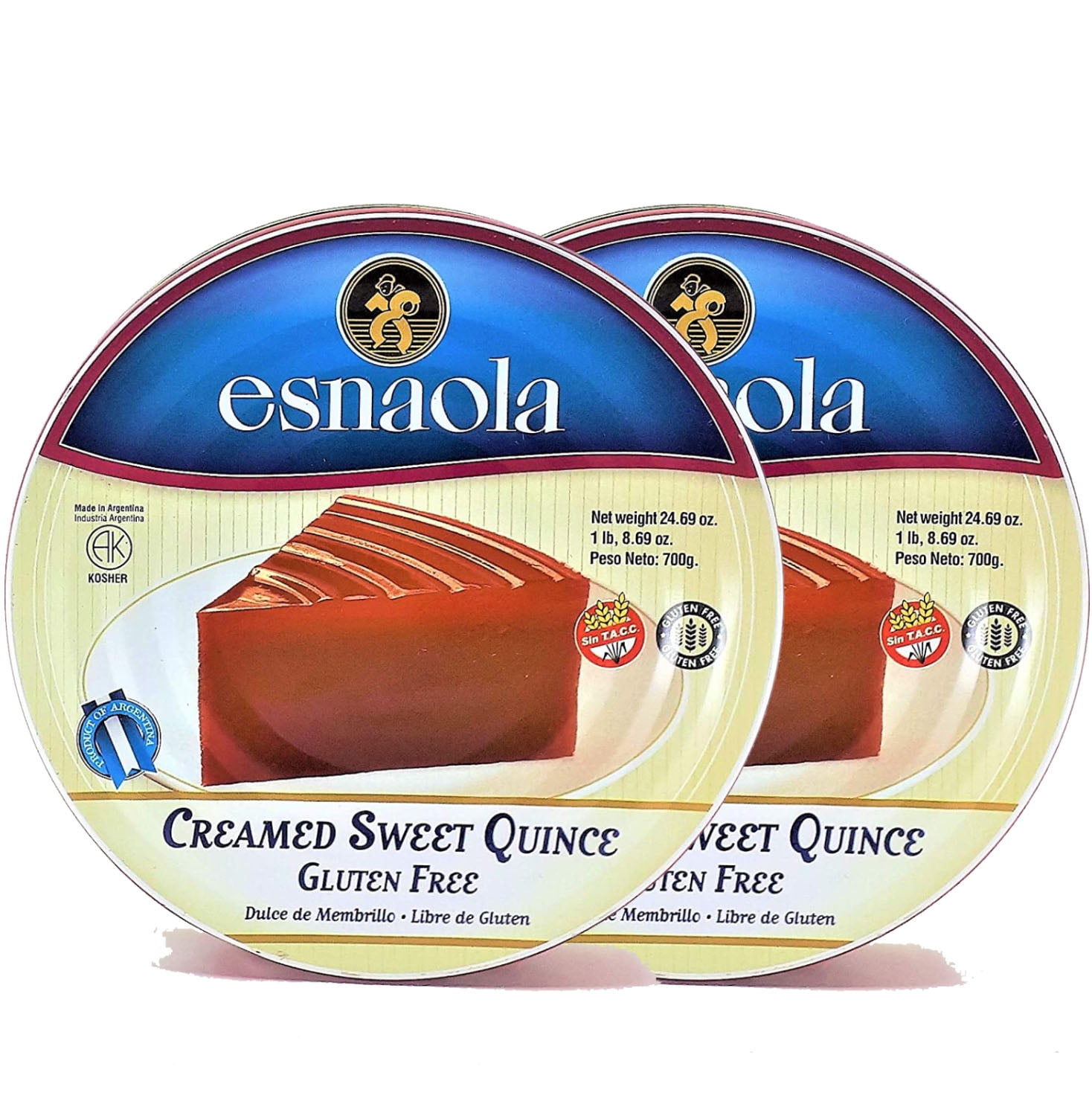 ESNAOLA Dulce de Membrillo Foods Quince Paste- 700 gr Gluten Free, Creamed Sweet Quince 1.8 lb. - 2 Pack.