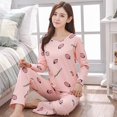 thumbnail image 1 of Esolom Women Pijama Mujer Plus Size Loungewear Cat Pink Strawberry Sleepwear, 1 of 6