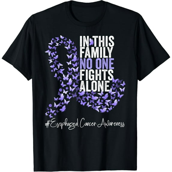 Esophageal Cancer Awareness Month Periwinkle Ribbon T-Shirt