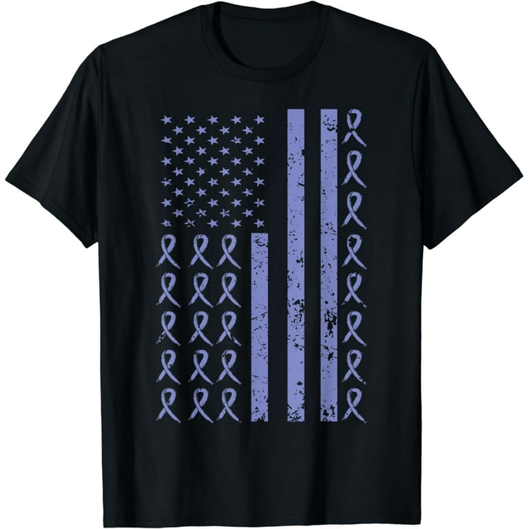 Esophageal Cancer Awareness T-Shirt American Flag Distresse Esophageal Cancer Awareness T-Shirt American Flag Distresse