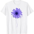 thumbnail image 1 of Esophageal Cancer Awareness Sunflower Periwinkle ribbon T-Shirt, 1 of 7
