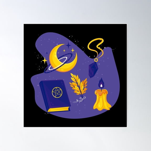 Esoteric Elements Poster Wall Art, Modern Wall Decor For Living Room Bedroom, 16x16 UNFRAMED