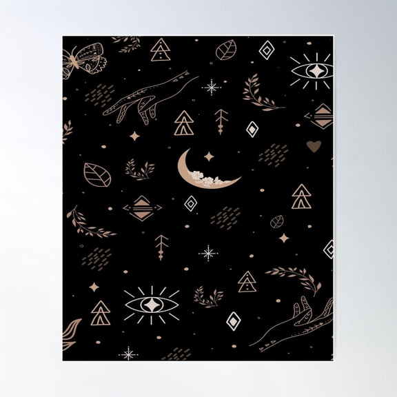 Esoteric, Magical Nature, Boho Style, Autumn, Magical, Mystical, Mystic, Poster Wall Art, Modern Wall Decor For Living Room Bedroom, 12x18 UNFRAMED
