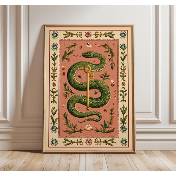 Esoteric Snake Vintage Botanical Art Poster Unframed Paper Print