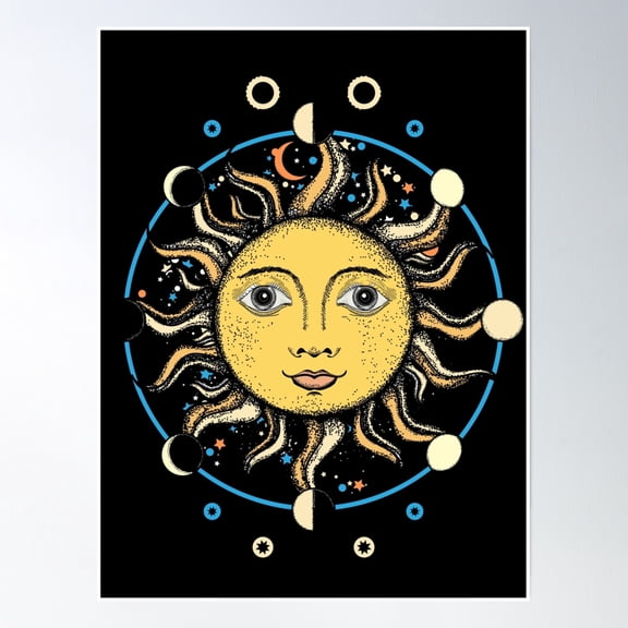 Esoteric Sun Symbol Poster Wall Art, Modern Wall Decor, 8x12 UNFRAMED