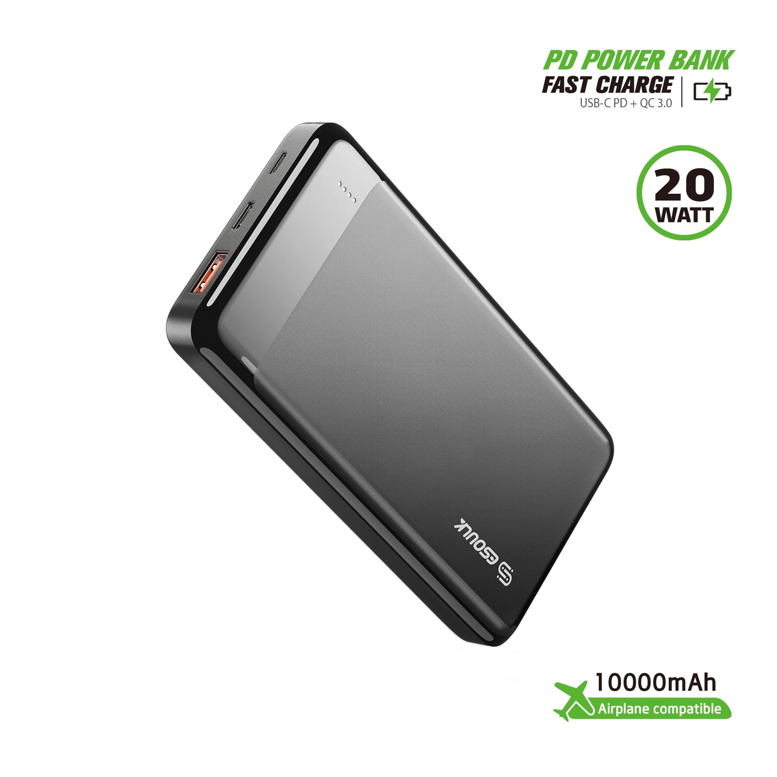 Esoulk 10000mAh USB-C PD20W / QC18W POWER BANK