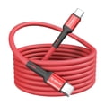 thumbnail image 1 of Esoulk 4ft USB-C to USB-C 30W 3A Fast Charge/Data Sync Nylon Braided Cable for Motorola Razr/Razr+ Plus (2024) - Red, 1 of 8