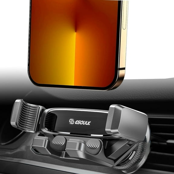 Esoulk Car Phone Holder Mount Upgraded Gravity Car Phone Mount with Newest Air Vent Clip Auto Lock Hands Free Cell Phone Holder Mount for Car Compatible for iPhone 13 14 15 16 Pro Max & All Phones