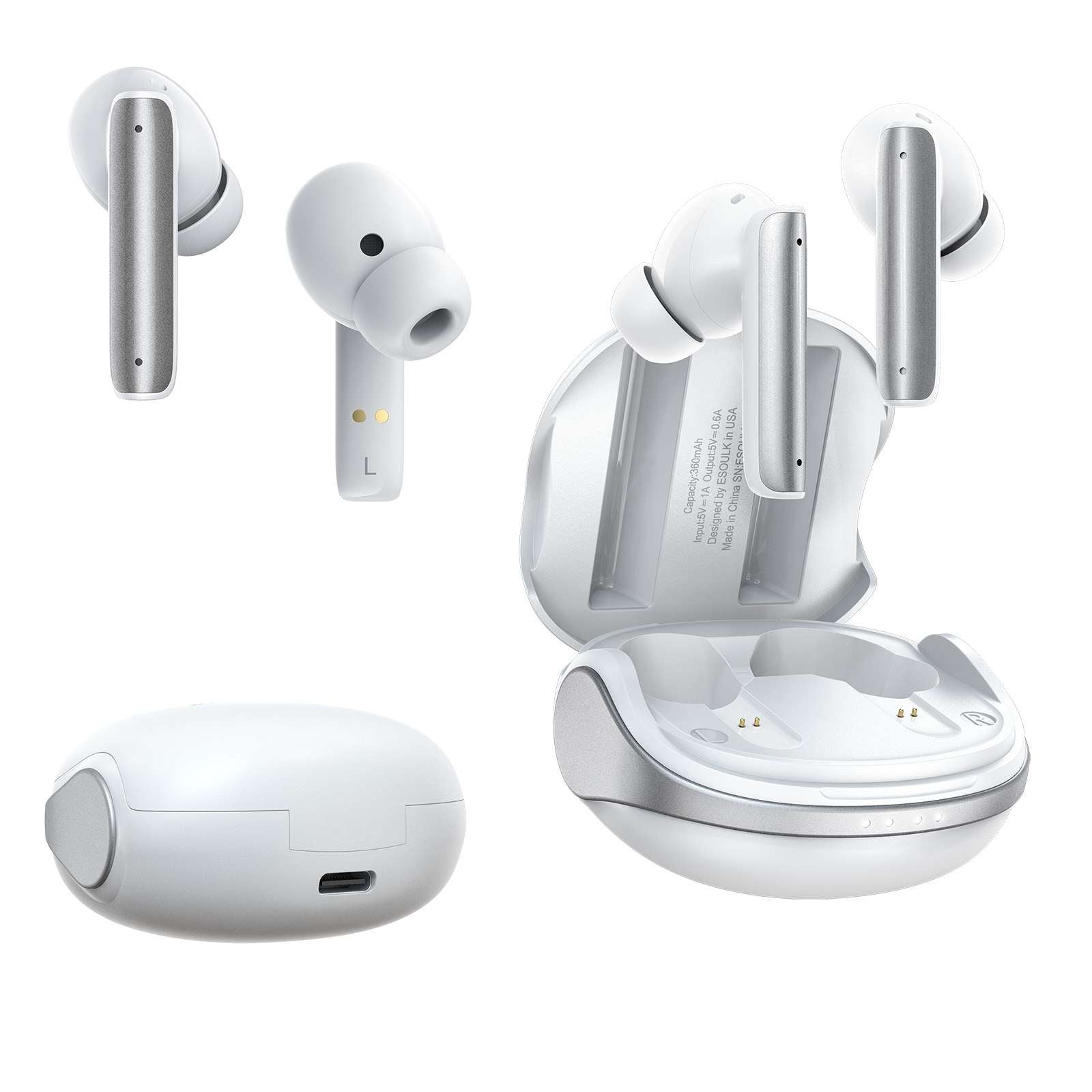 Esoulk Noise Cancelling Wireless Earbuds, ANC & ENC Bluetooth