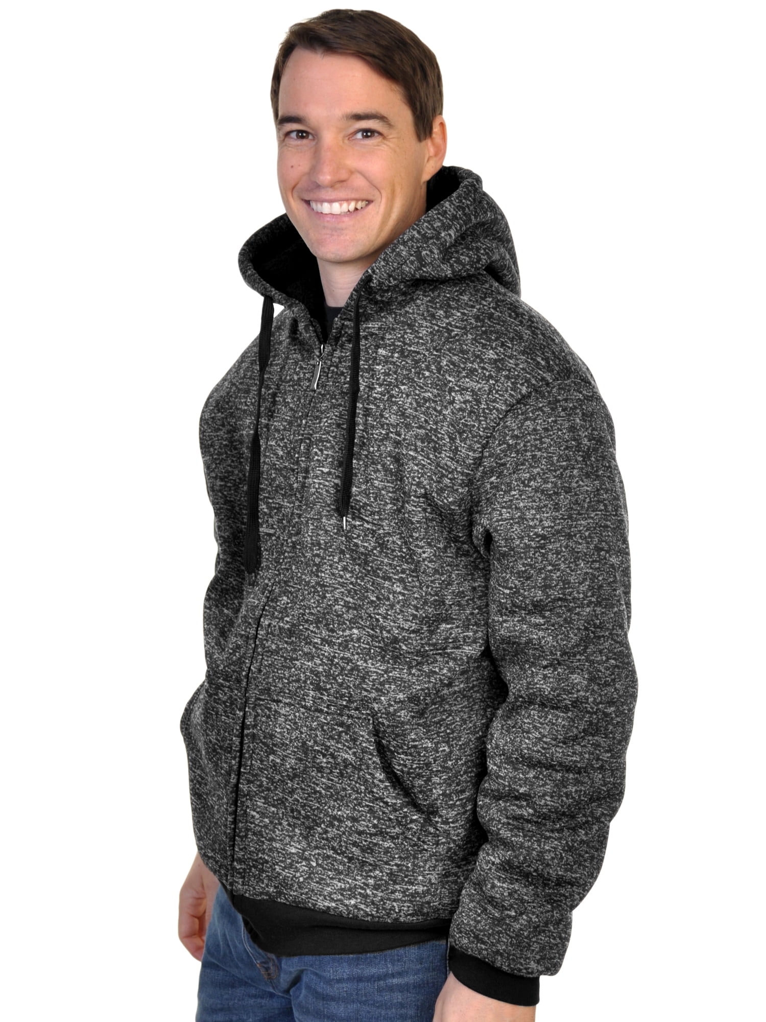 Espada Menswear Full-Zip Sherpa-Lined Hoodie Jacket - Walmart.com