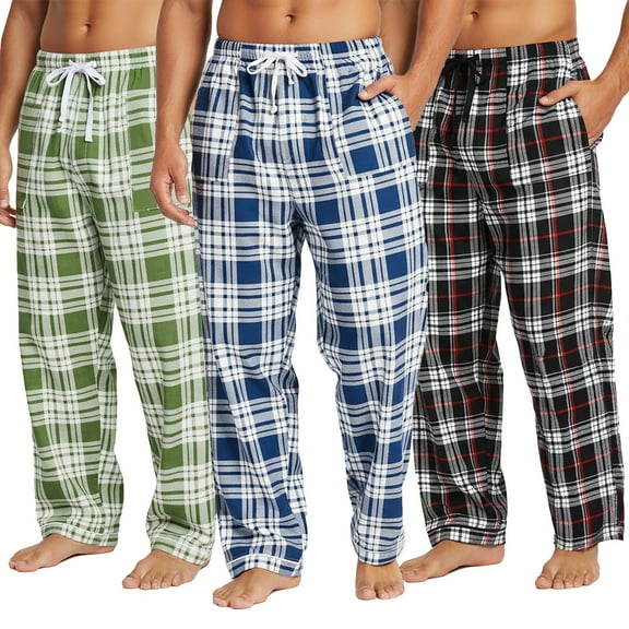 Espada Menswear Men's COZY Flannel Pajama Pants (3-Pack)