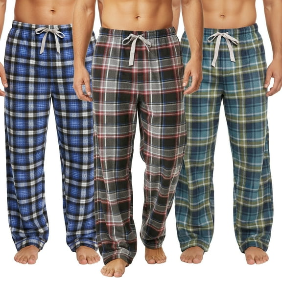 Espada Menswear Men's COZY Fleece Pajama Pants (3-Pack)