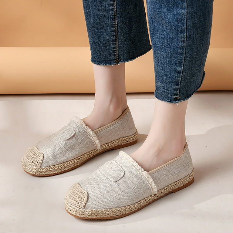 Espadrille Flats For Women Slip On Shallow Mouth Simple Single Shoes Casual  Shoes Work Shoes 