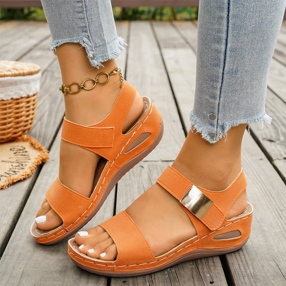 Espadrilles Wedge Sandals for Women 2026 for Feet Bohemian Comfortable Wide Width Non Slip Open Toe Orthopedic Wedge Sandals for Women Footwear Walking Sandals With Arch Support