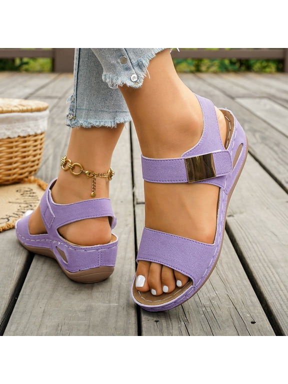 Espadrilles Wedge Sandals for Women 2026 for Feet Bohemian Comfortable Wide Width Non Slip Open Toe Orthopedic Wedge Sandals for Women Footwear Walking Sandals With Arch Support