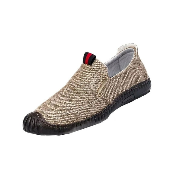 Espadrilles for Men Men's Classic Canvas Round Cap Toe Espadrilles Loafers Slip On Comfortable Flats Shoes