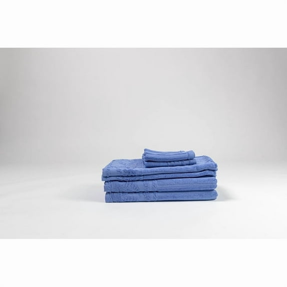 Espalma Anchor and Rope 6-Piece 100% Cotton Towel Set, (Set of 6), Periwinkle