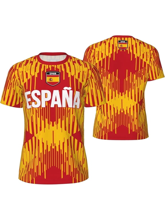 Espana Spain Flag (5) T-Shirt for Running Soccer Tennis Fitness Sports Jerseys Shirts