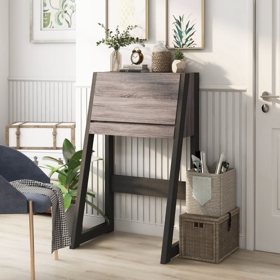 Espece Wood Secretary Desk, Distressed Gray