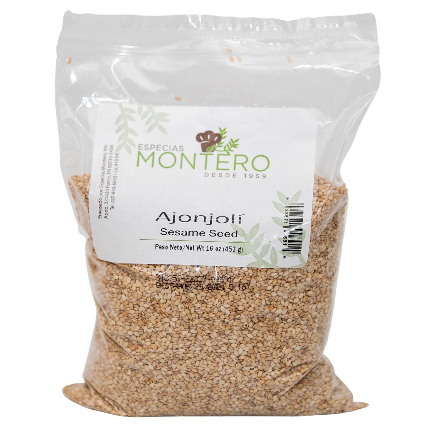 Ajonjolí,  Especias Montero, Kosher, 16oz., Single Item