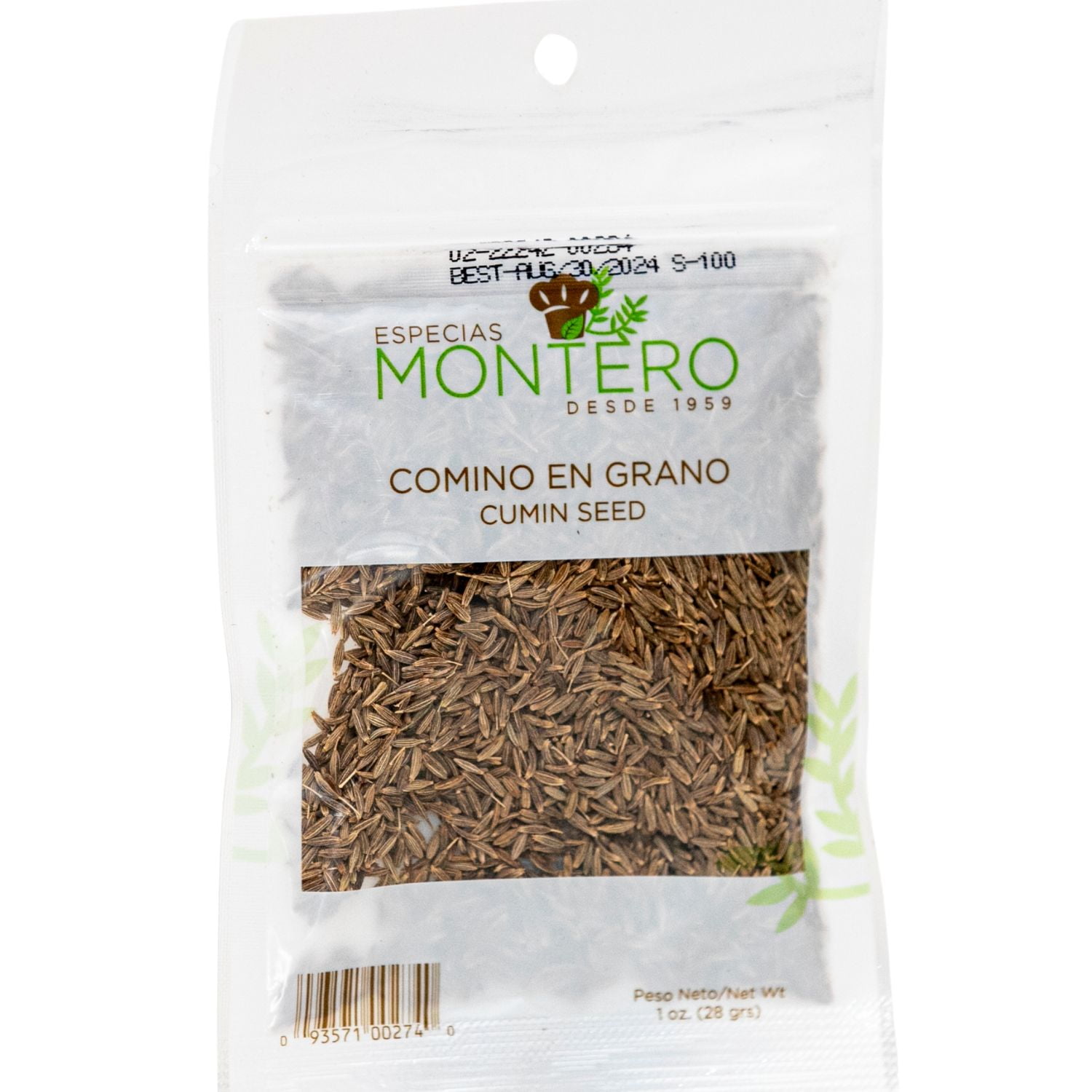 Especias Montero Kosher Whole Cumin Seeds 28g