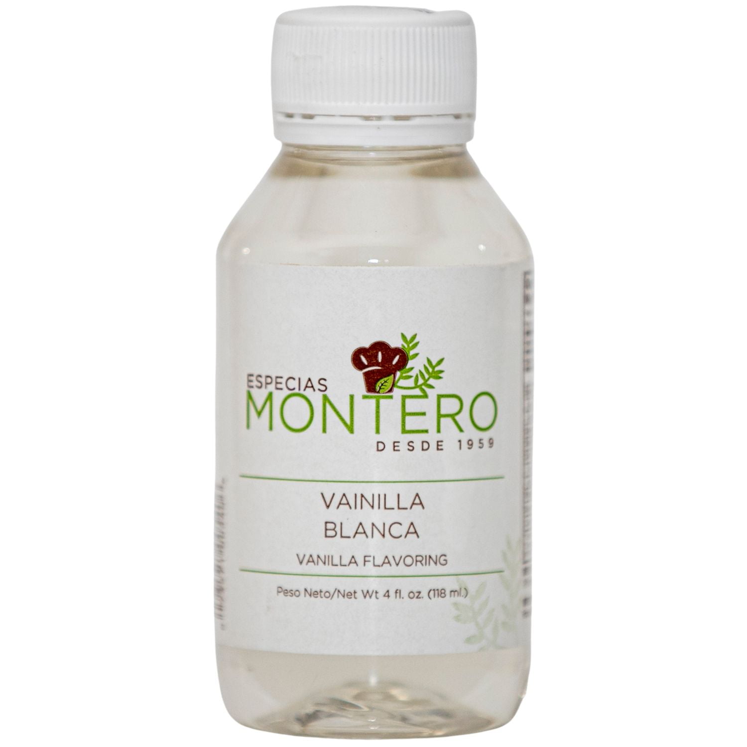 Vainilla Blanca, Especias Montero, Liquid Flavoring, 4 fl oz, Single Item