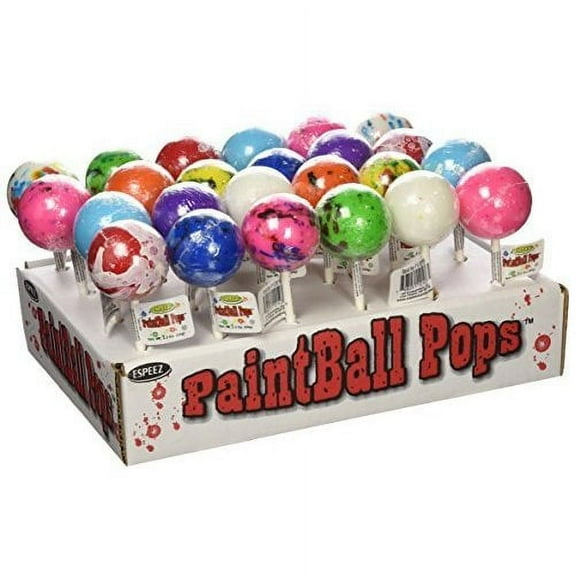 Espeez Candy Paintball Pops Giant Jawbreaker Lollipops - 24 count display