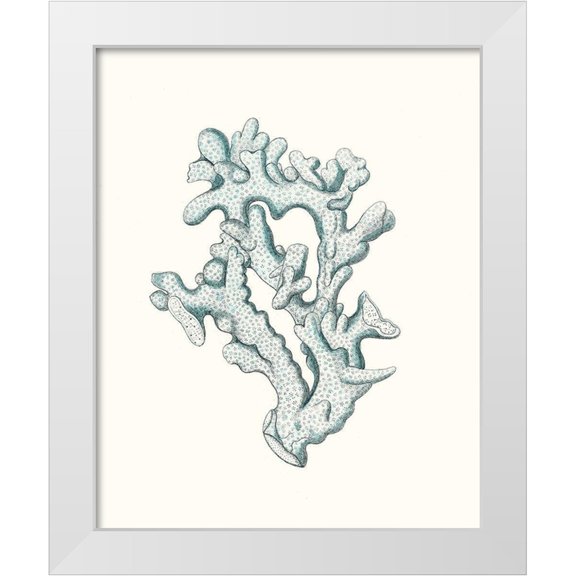 Esper, Johann 12x14 White Modern Wood Framed Museum Art Print Titled - Antique Coastal Coral IV