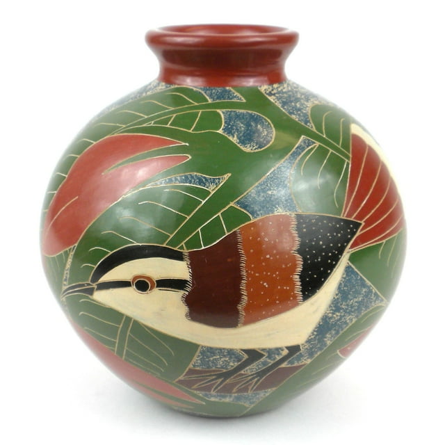 Esperanza en Accion Tall Vase - White Bird&#44; 6 in.